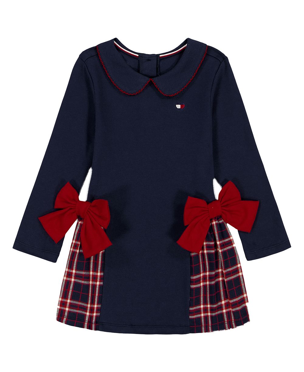 Tommy Hilfiger женское платье с воротником Питер Пэн и клетчатым узором для девочек 4-6X
