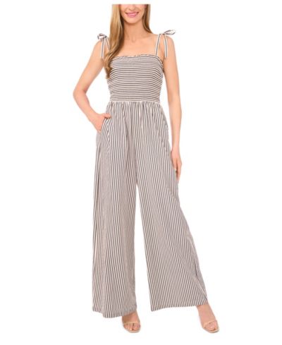 CeCe Женский Tie Strap Smocked Bodice Jumpsuit