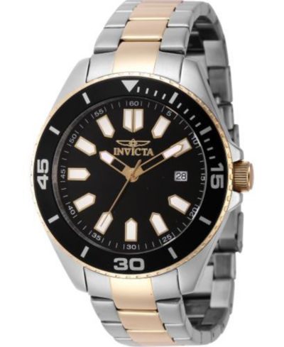Invicta Men's 46319 Pro Diver Quartz 3 Hand Black Dial Watch
