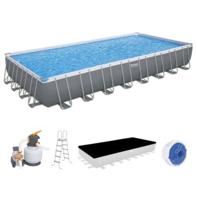 Bestway Power Steel x x 52" Rectangular Above Ground Swimming Pool Set