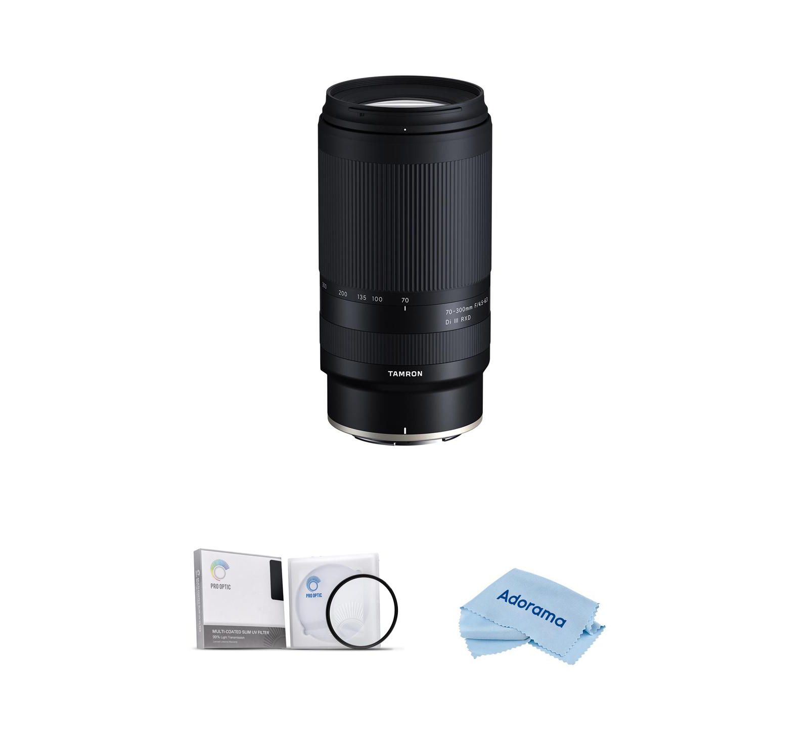Объектив Tamron 70-300mm f/4.5-6.3 Di III RXD для Nikon Z в комплекте с UV-фильтром 67 мм и микрофиброй
