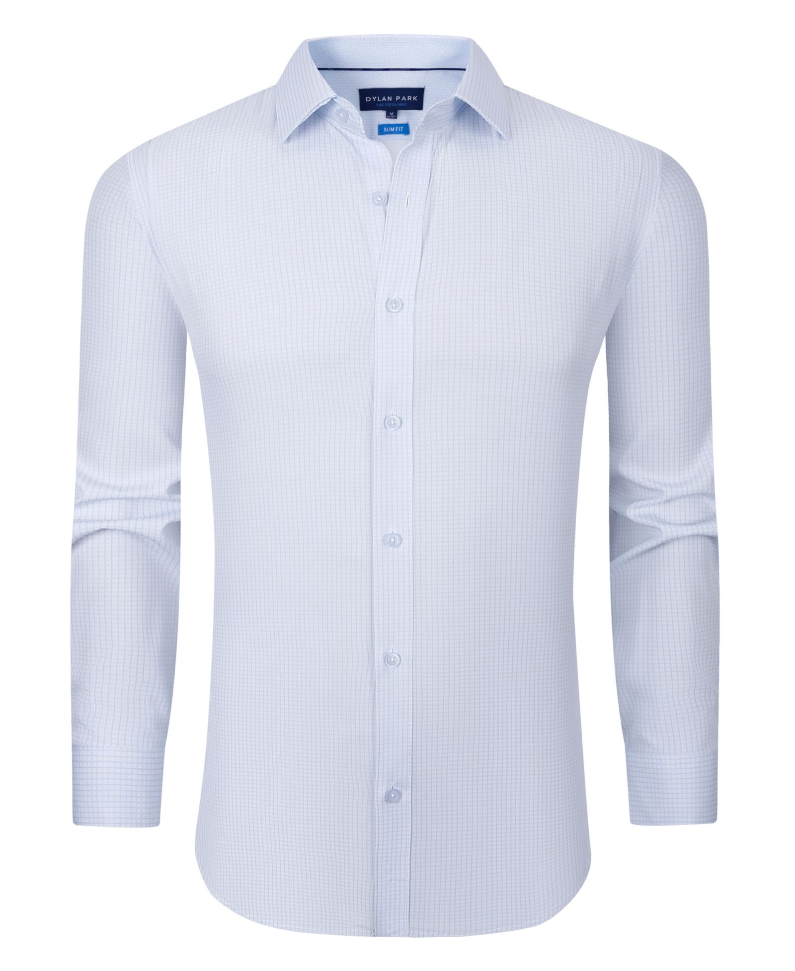 Dylan Park Men's Four Way Stretch Plaid Button Down Dress Shirt