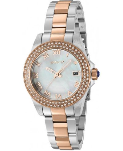 Invicta Women's 36076 Angel Quartz 3 Hand White Dial Watch
