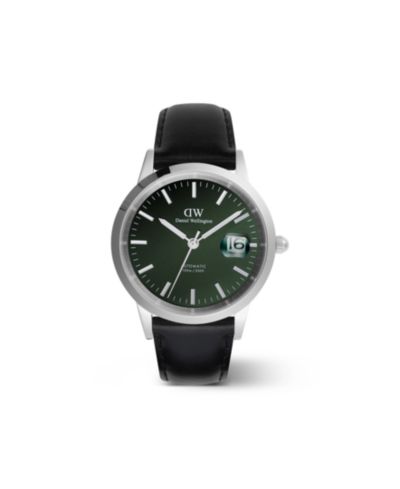 Daniel Wellington Men's Automatic Black Leather Watch, 40mm