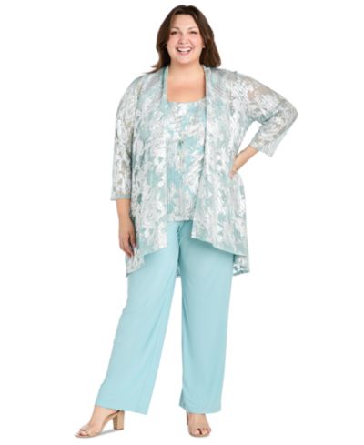 Комплект R & M Richards Plus Size 3-Pc. Embellished Jacket, Necklace Top & Pant