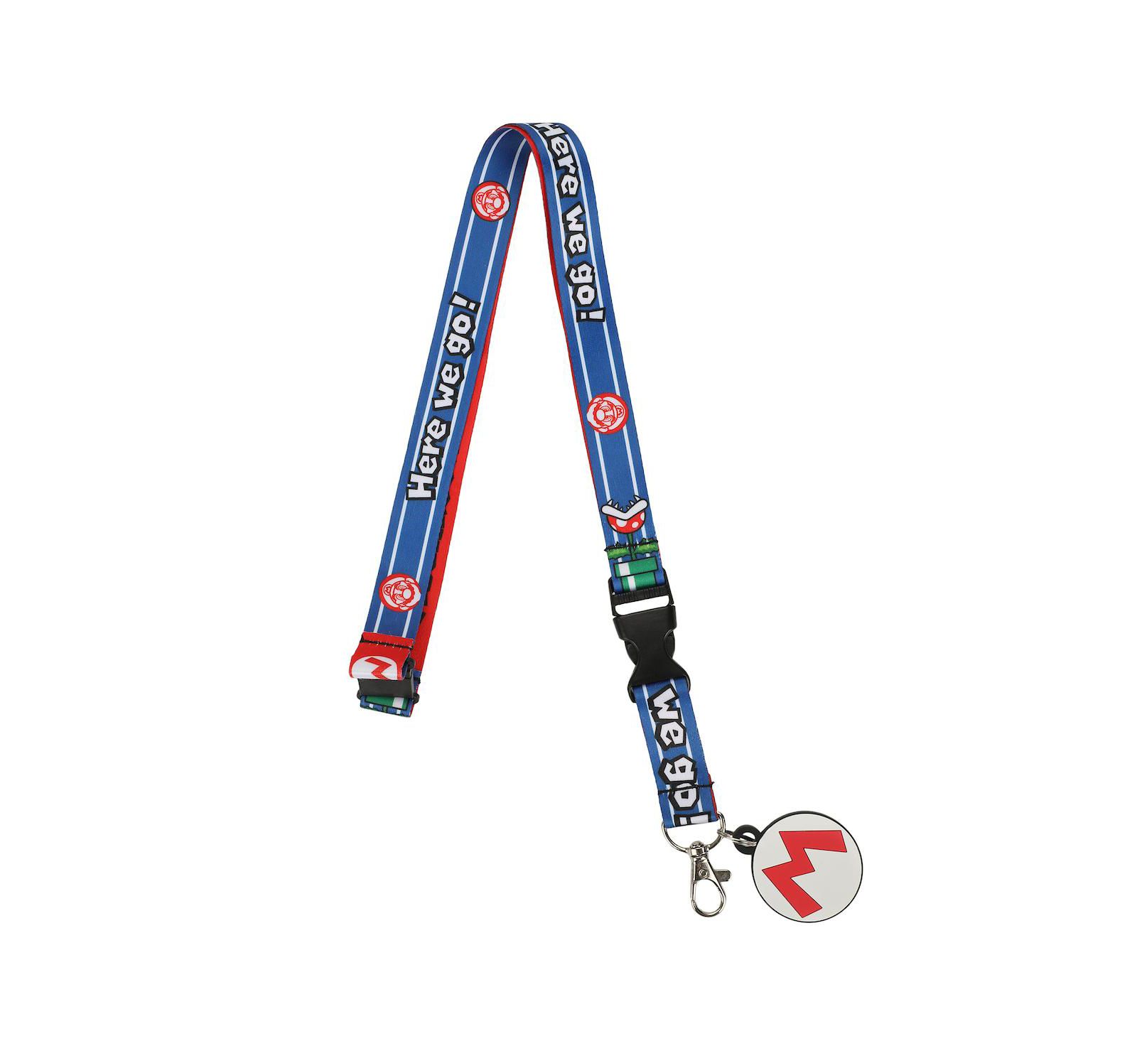 Officially Licensed Mario Lanyard with PVC Rubber Charm