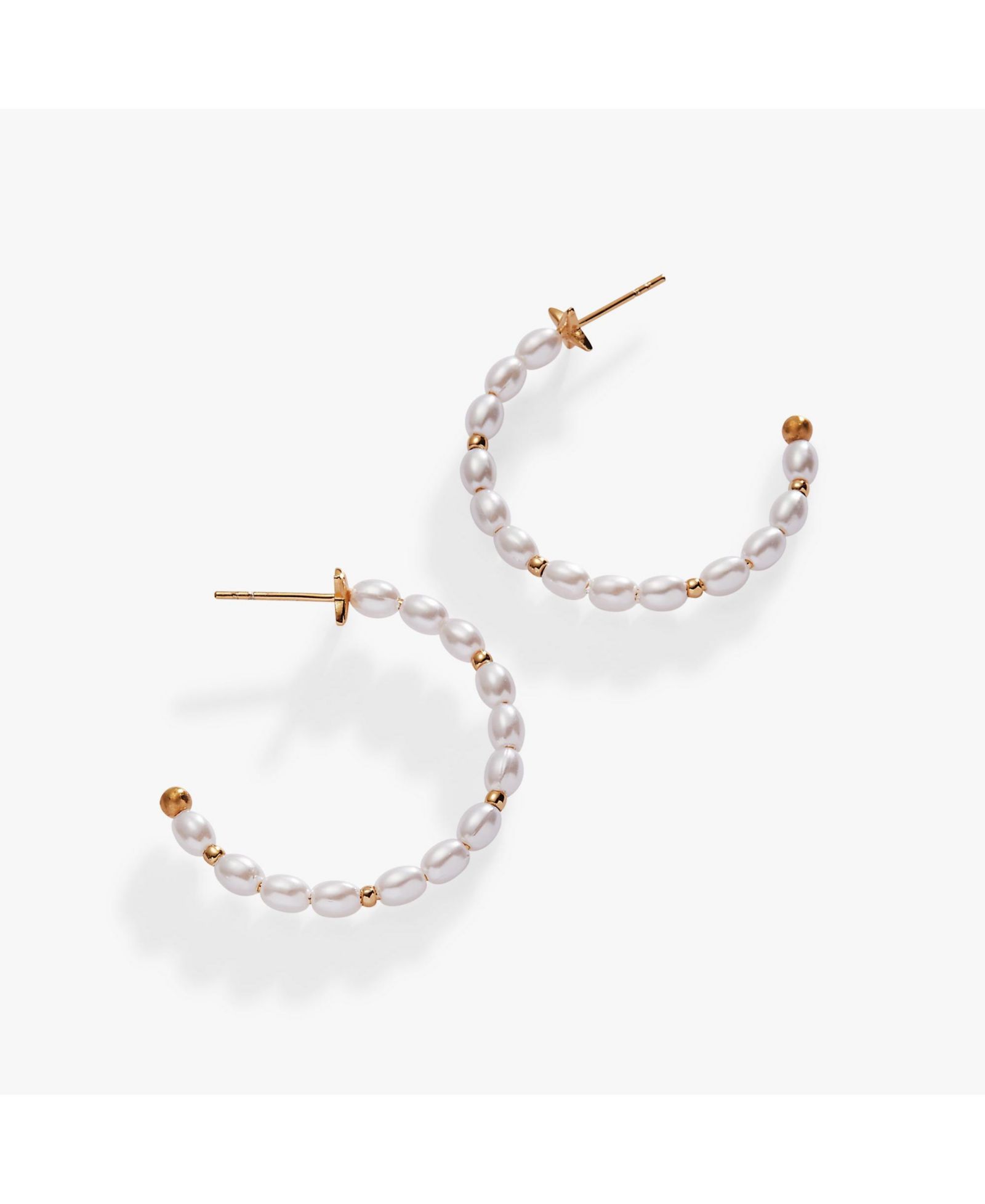 Серьги Alex and Ani Rice Pearl Hoop
