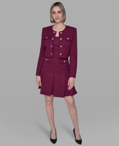 KARL LAGERFELD PARIS Women's Knit Tweed Jacket