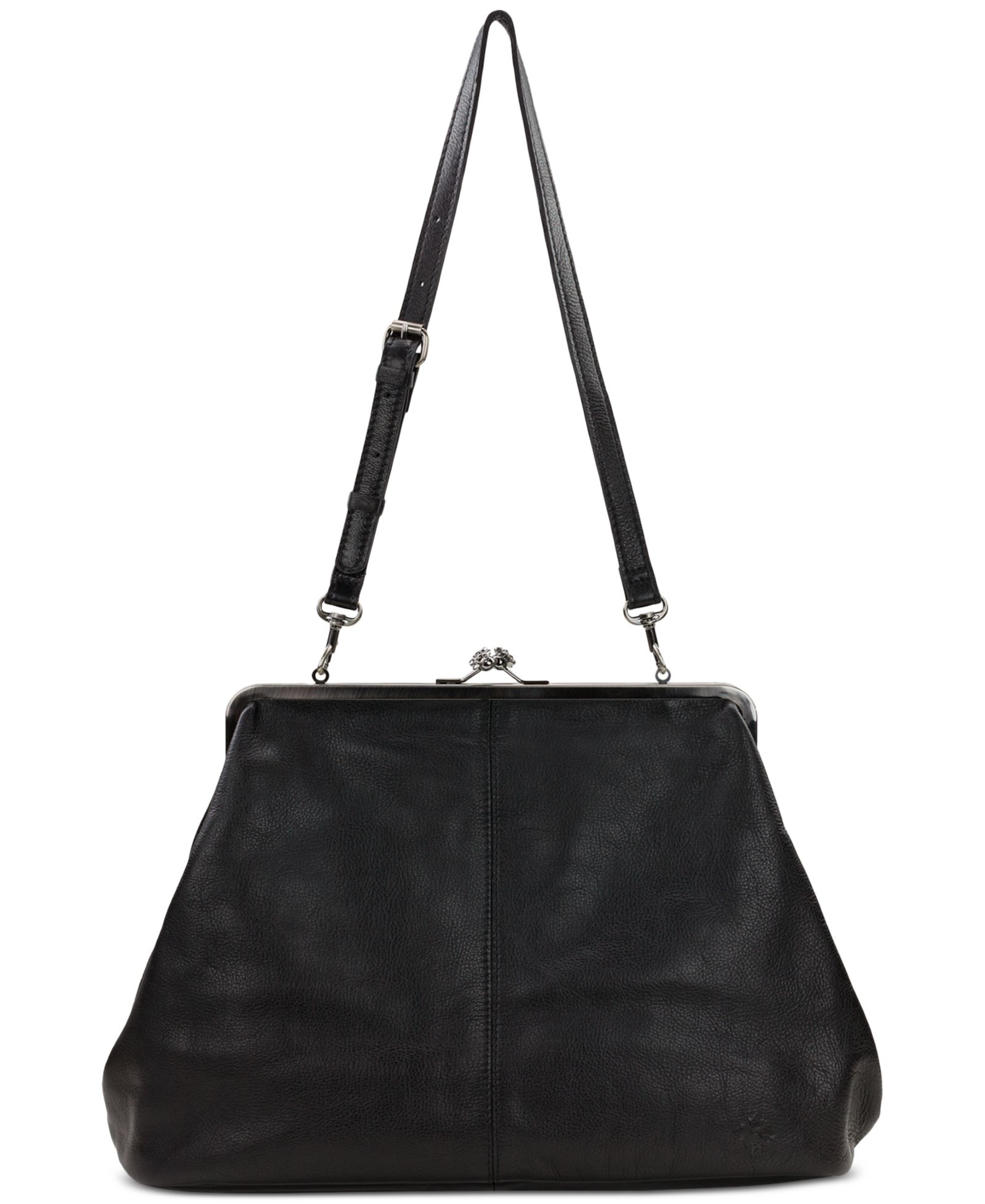 Patricia Nash Serafina Extra-Large Leather Kiss-Lock Frame Handbag