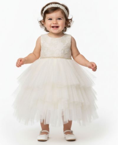 Детское платье Bonnie Baby Girls' Hanky Hem Sleeveless Party Dress