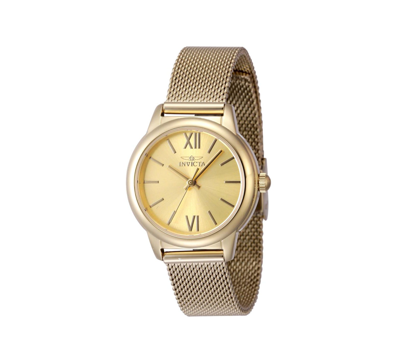 Invicta Женские часы Angel Quartz 48250 с золотым циферблатом