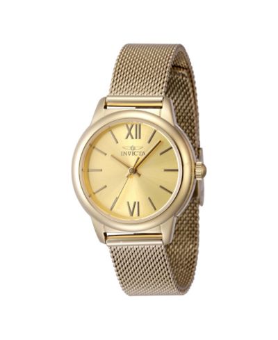 Invicta Женские часы Angel Quartz 48250 с золотым циферблатом