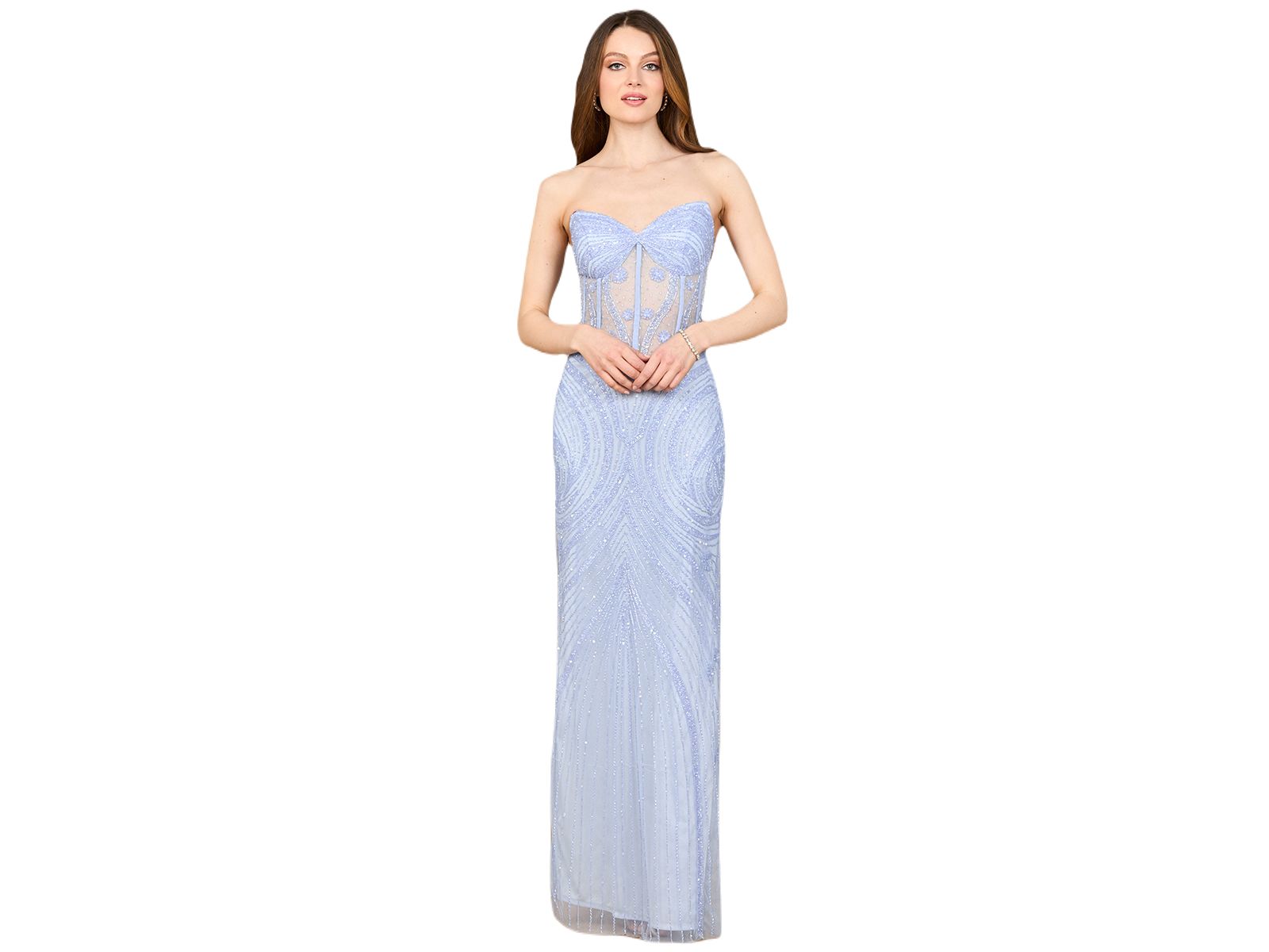 Платье Lara Women's 9927 Beaded Corset с разрезом