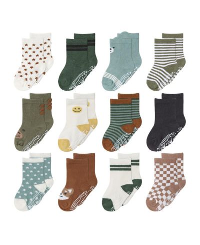 The Peanutshell Baby Boys 12pk Cotton Socks, Neutral