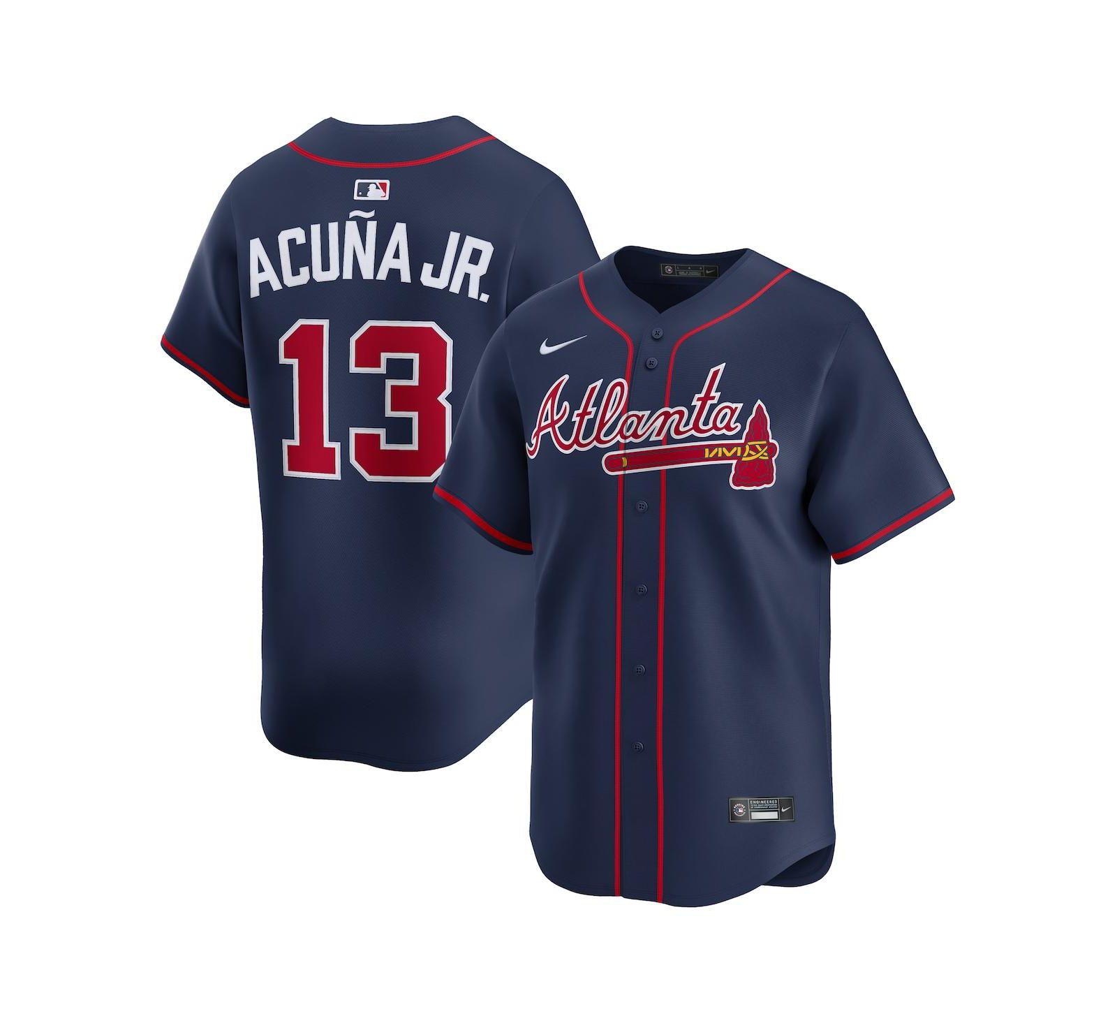 Мужская джерси Nike Ronald Acuna Jr. Atlanta Braves Alternate Limited, темно-синий