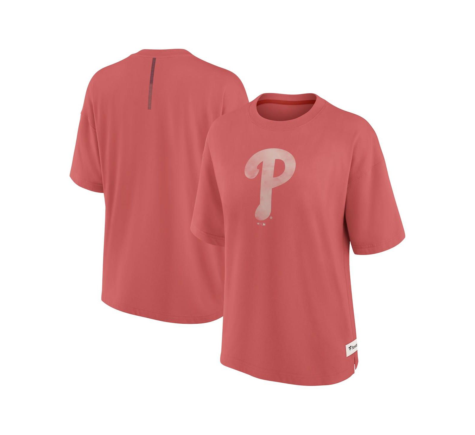 Fanatics Женская футболка Philadelphia Phillies Elements Raw Edge Future Ground красная оверсайз