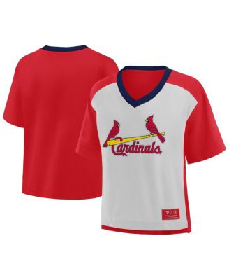 Fanatics Women's Red/Graphite St. Louis Cardinals Oversized Race To Win V-Neck T-Shirt
