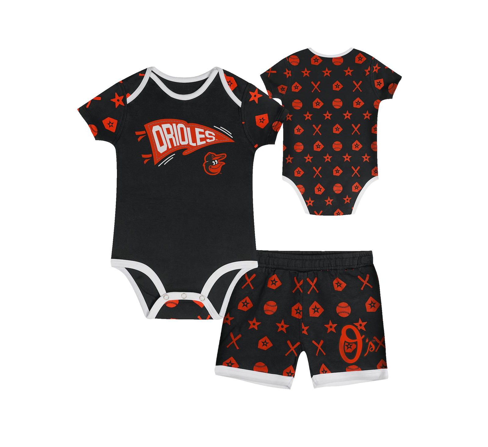 Outerstuff Infant 2-Piece Black Baltimore Orioles On Deck Diaper Cover Set