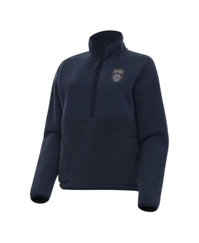 Antigua Women's Navy San Diego FC Figure Half-Zip Sweatshirt