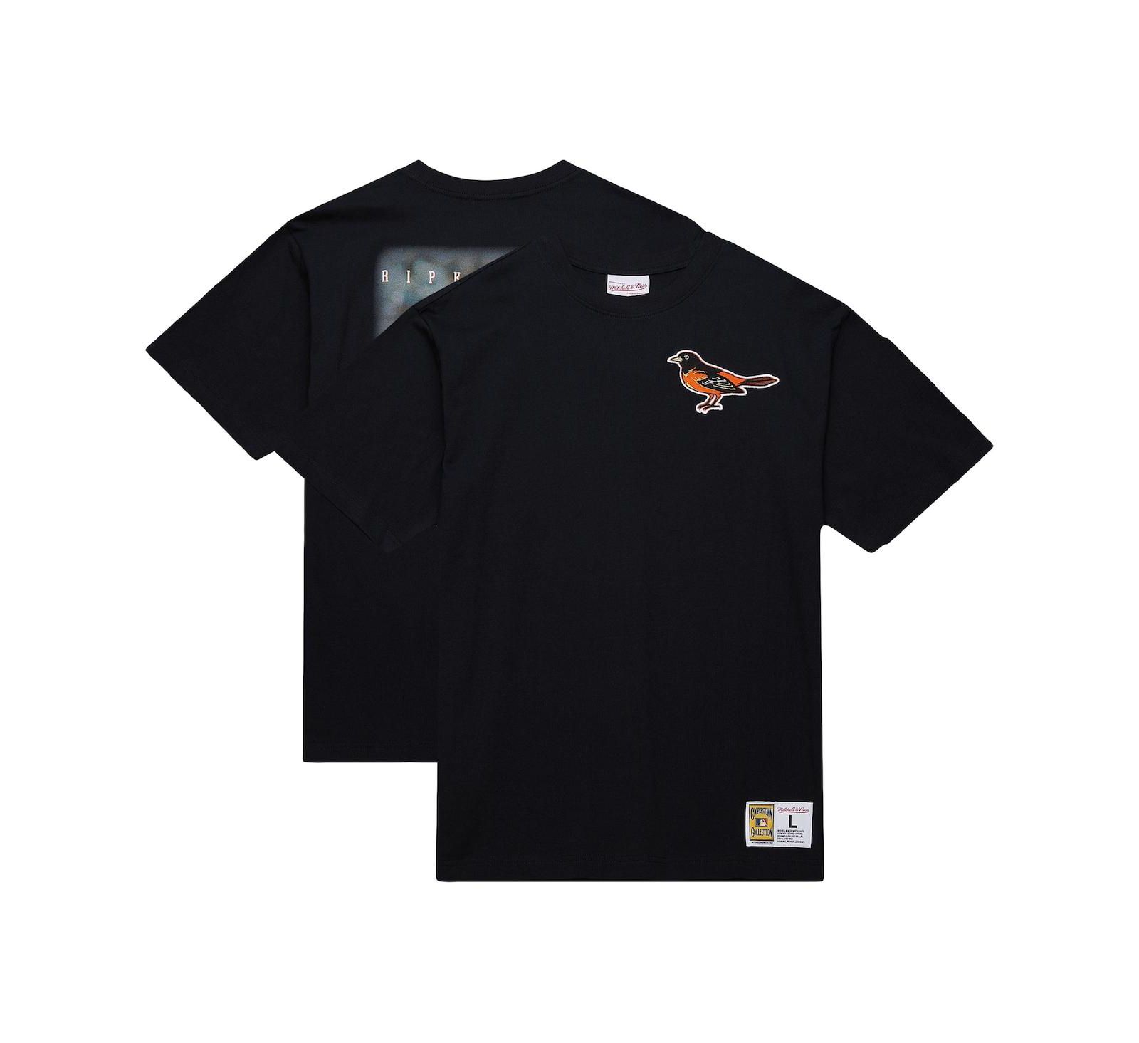Мужская футболка Mitchell & Ness Cal Ripken Jr. Black Baltimore Orioles Legends Collection Vintage Logo
