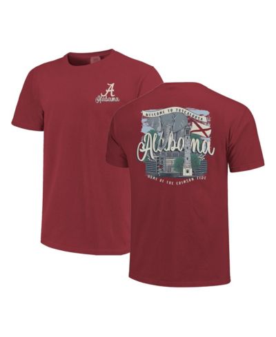 Футболка Image One Women's Crimson Alabama Crimson Tide Comfort Colors Campus Scene Drawing Script