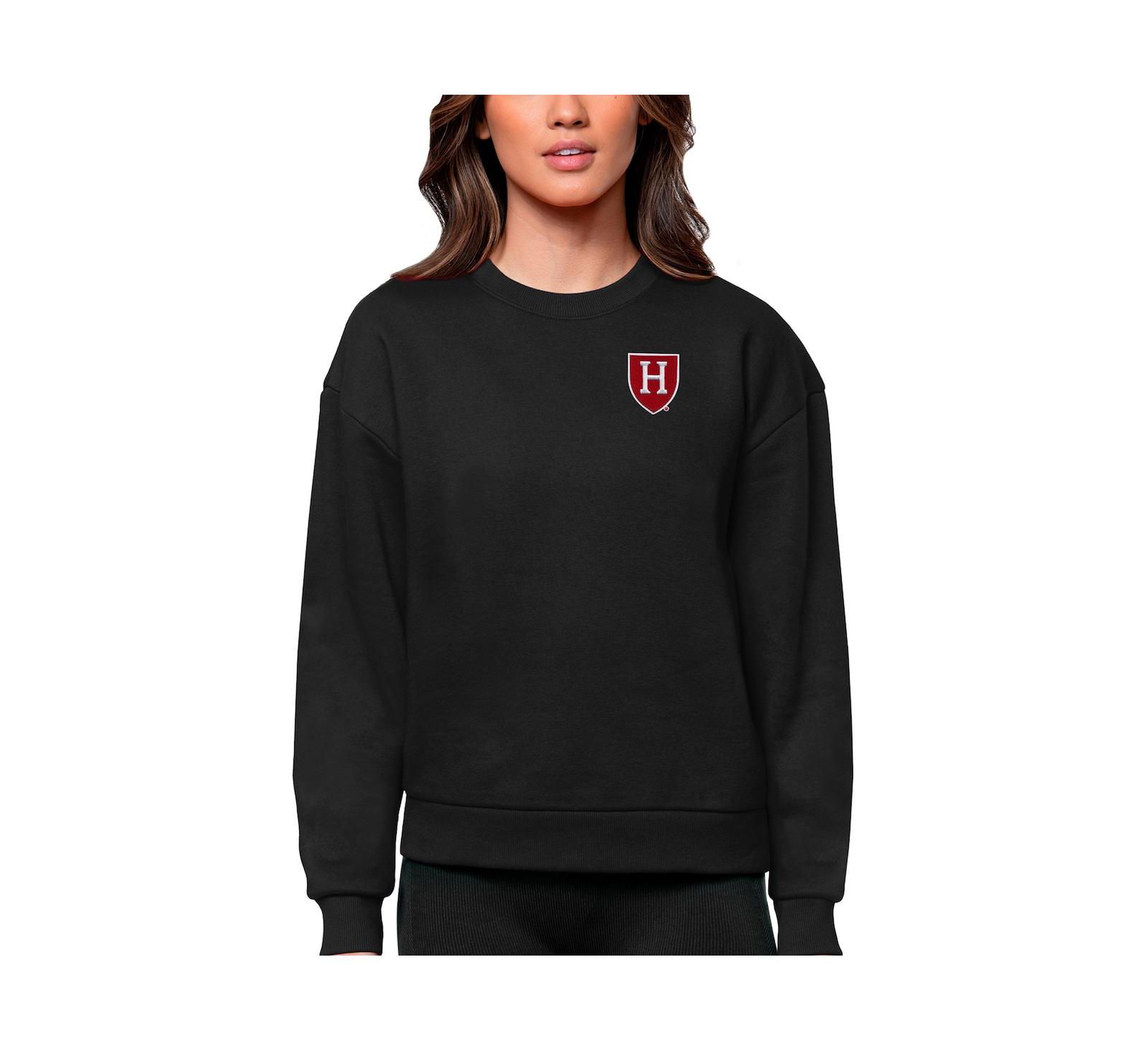 Женская толстовка Antigua Harvard Crimson Logo Victory Crewneck, черная