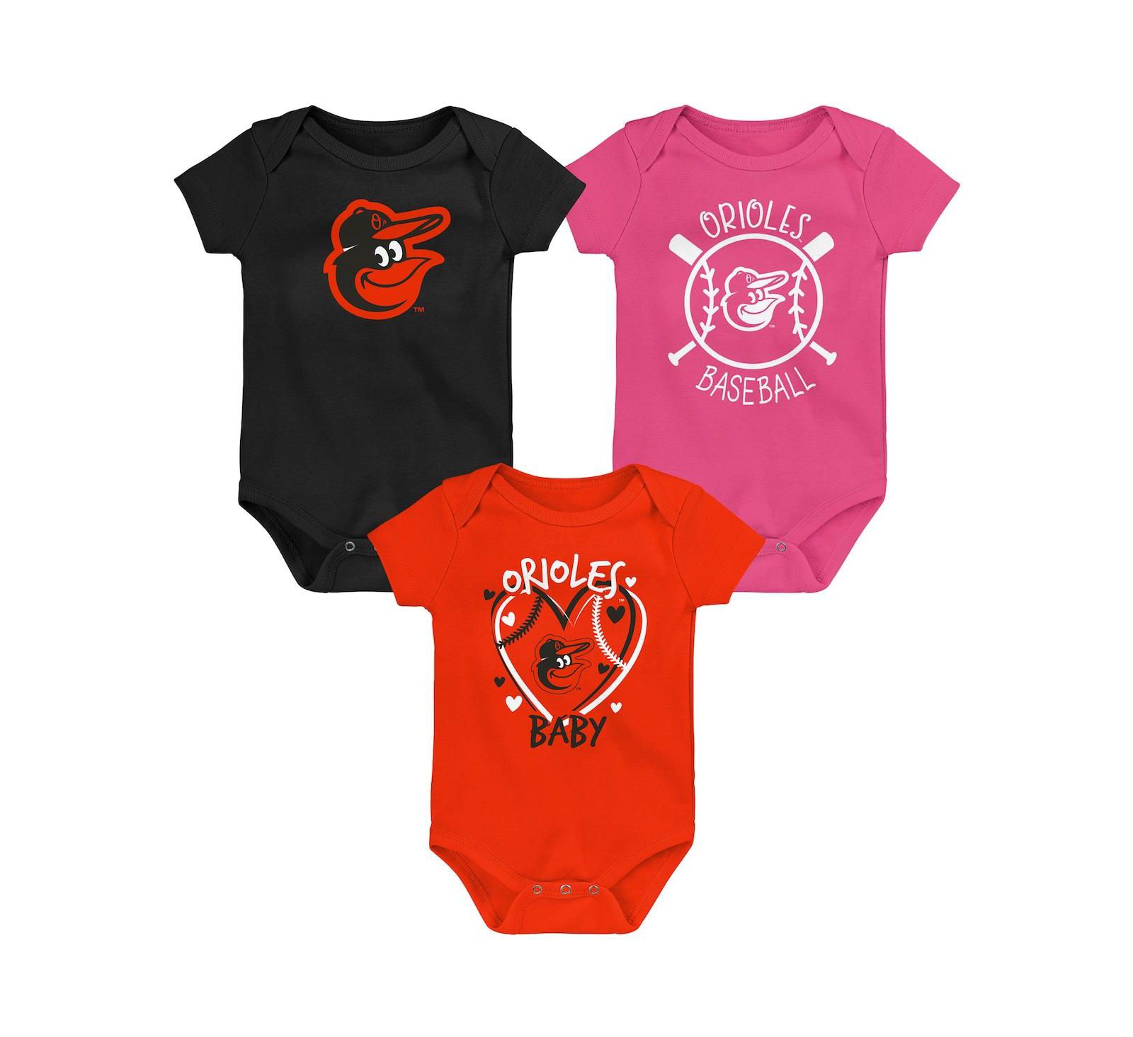 Outerstuff Infant 3-Pack Baltimore Orioles Slide Home Bodysuit Set