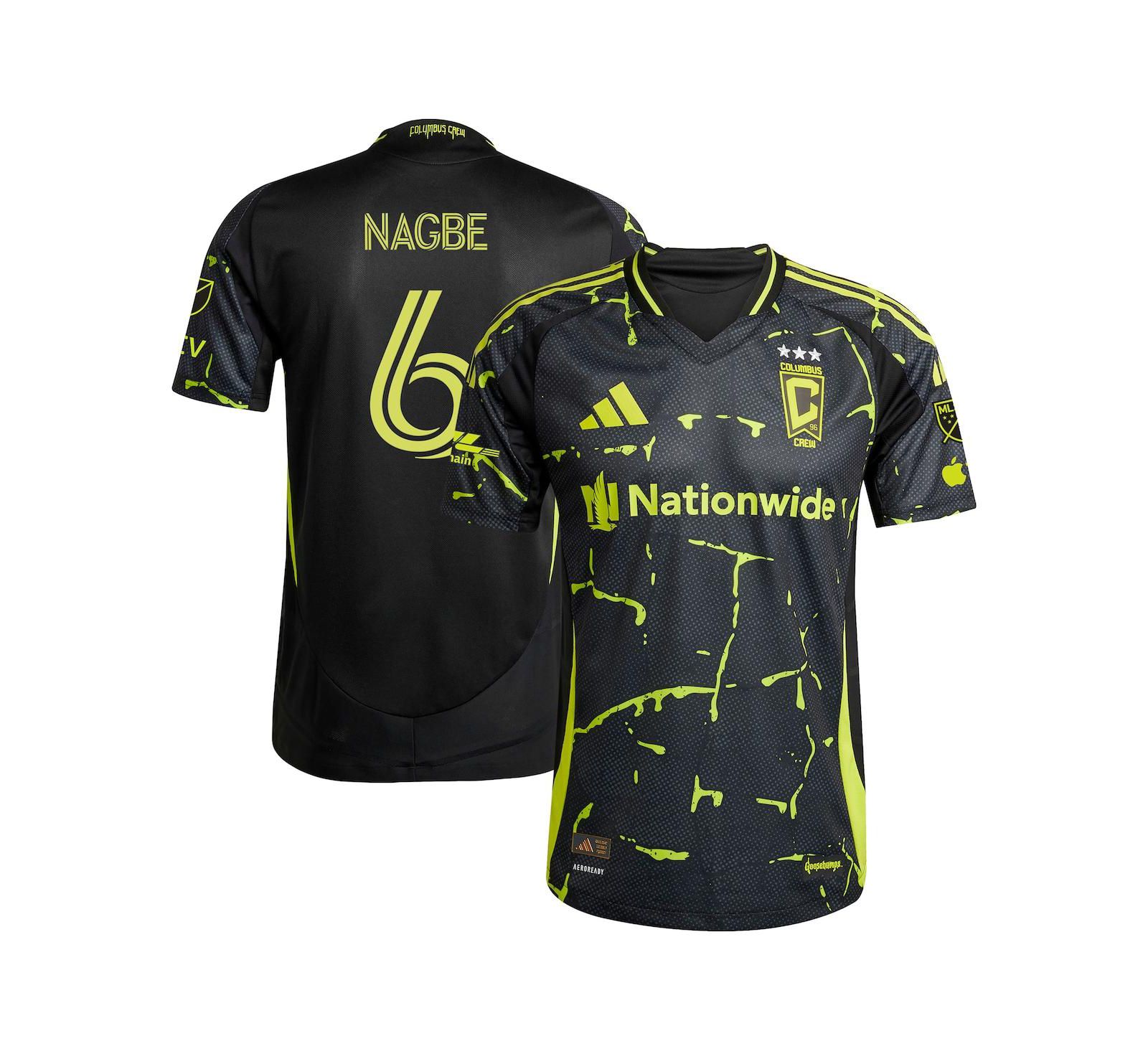 Мужская джерси Adidas Darlington Nagbe Black Columbus Crew 2025 The Goosebumps Kit Authentic Player