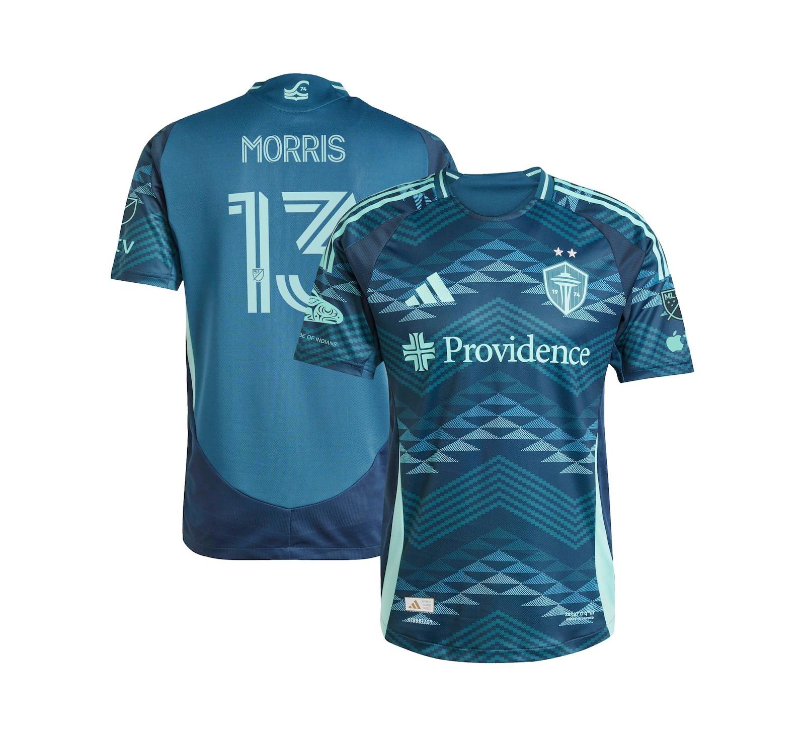 Adidas Men's Jordan Morris Blue Seattle Sounders FC 2025 The Salish Sea Kit Authentic Player Jersey