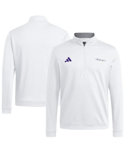 adidas Мужская куртка-поло с молнией, белый цвет, Washington Huskies
