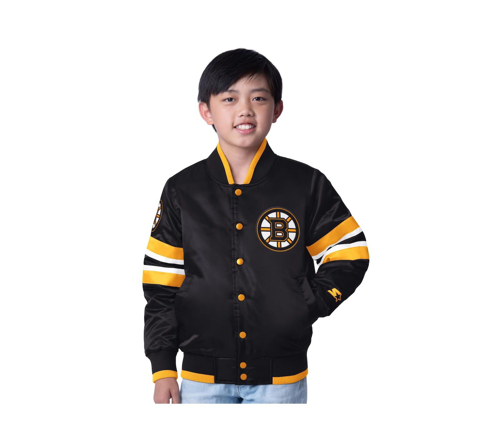 Куртка Starter Big Boys and Girls Boston Bruins Scout 1 Full-Snap, черная/золотая