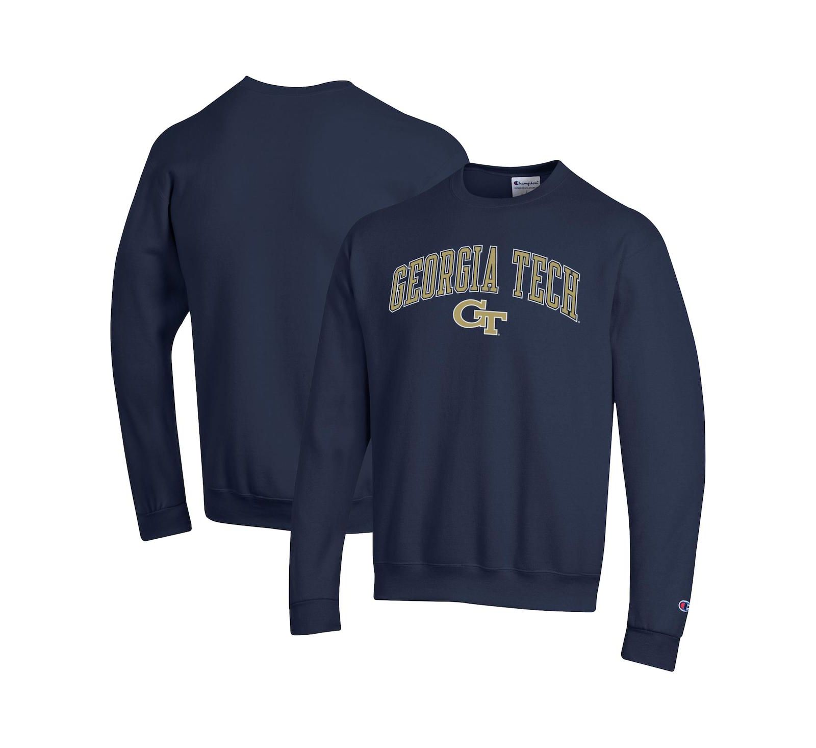 Champion Men's Navy Georgia Tech Yellow Jackets Arch Over Logo Pullover Sweatshirt