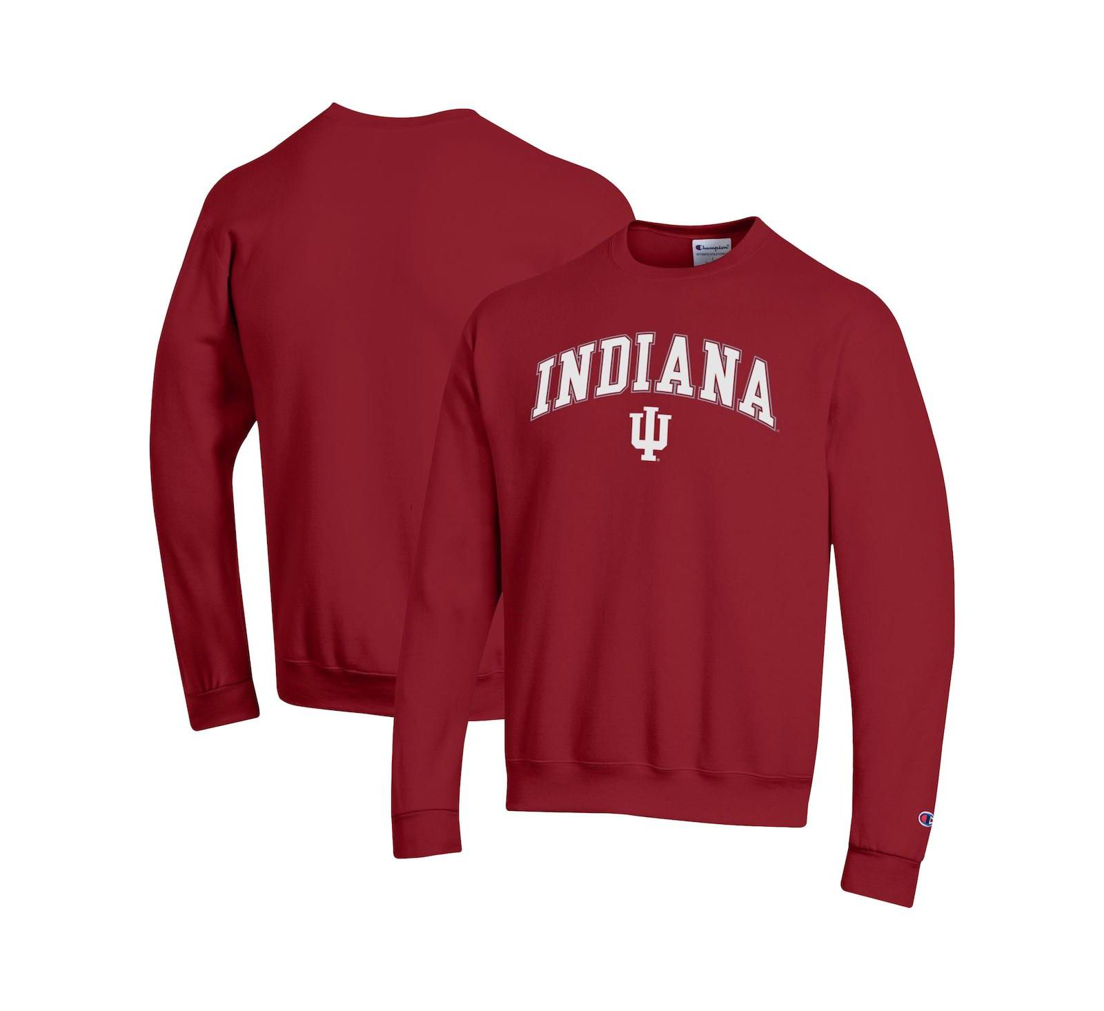Champion Men's Crimson Indiana Hoosiers Arch Over Logo Pullover Sweatshirt