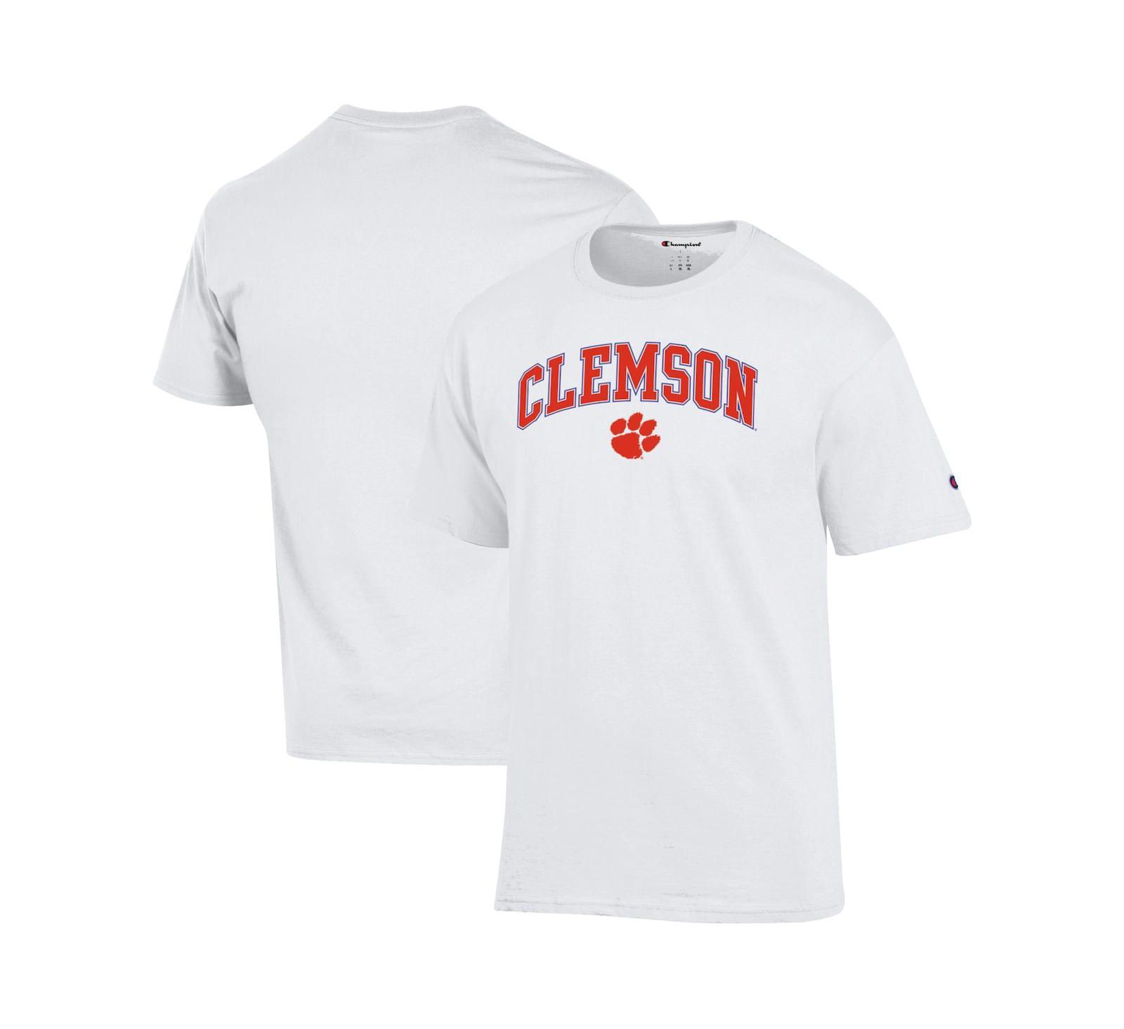 Мужская футболка Champion White Clemson Tigers Arched Logo