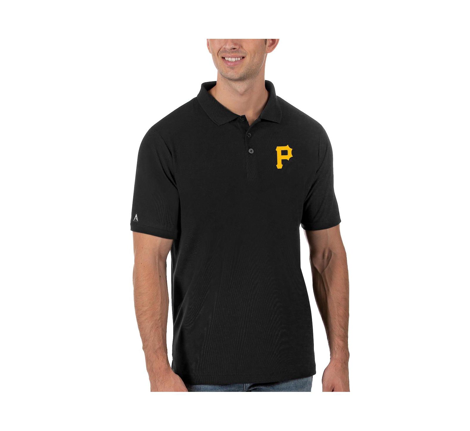 Мужская поло рубашка Antigua Black Pittsburgh Pirates Legacy Pique