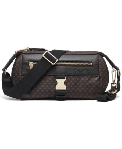 Calvin Klein Elora Nylon Mini Signature Top Zipper Crossbody