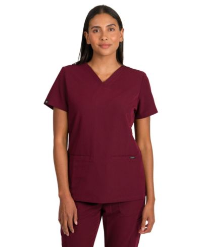 Medgear Women's Sofia Slim Scrubs Top with 3 Pockets