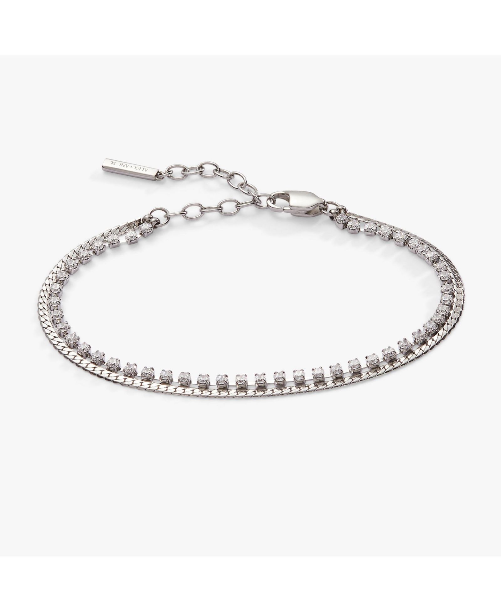 2 Row Crystal Tennis Chain Bracelet