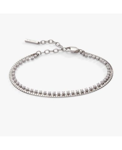 2 Row Crystal Tennis Chain Bracelet