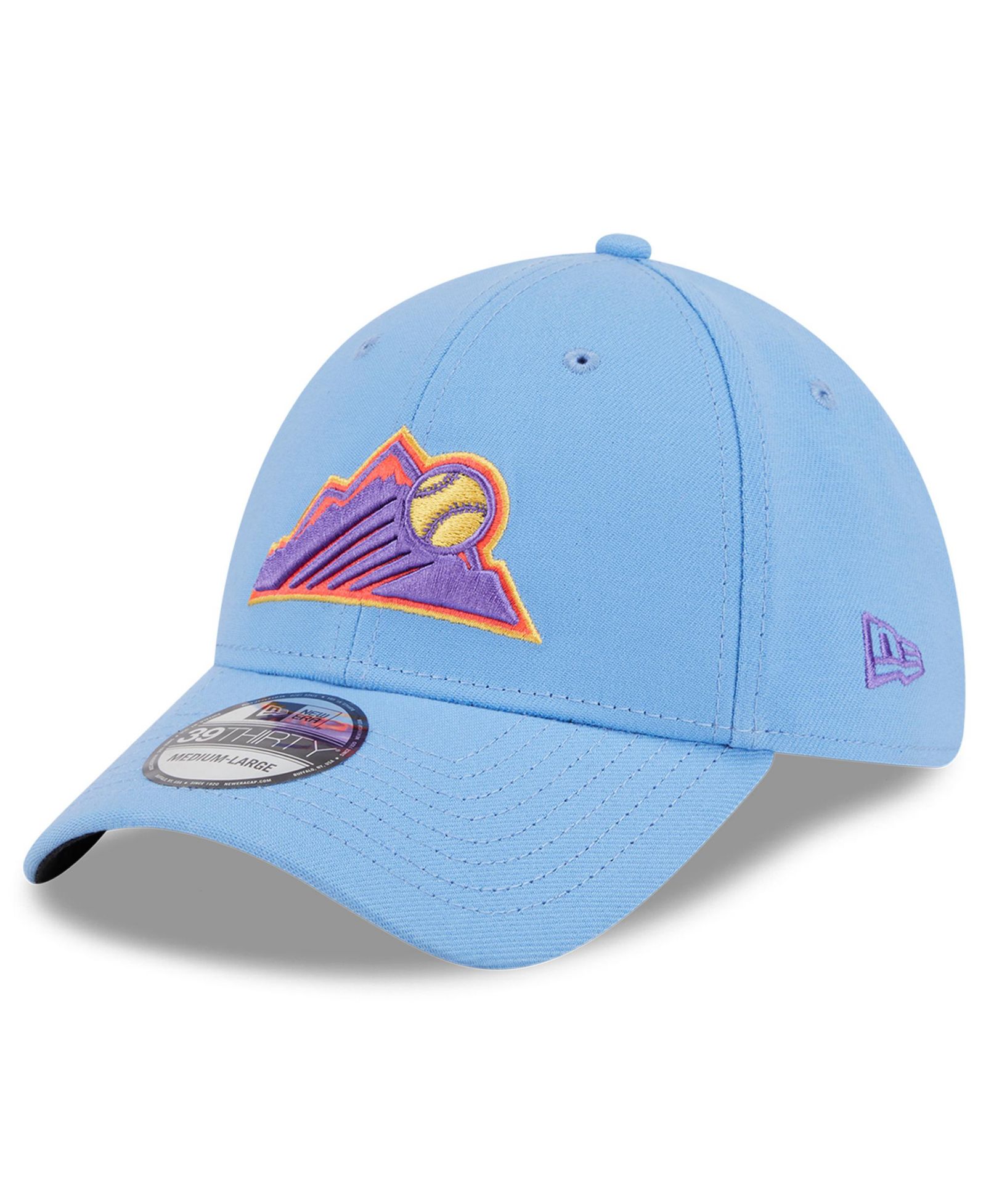 New Era Мужская кепка 39THIRTY Flex Colorado Rockies 2025 City Connect, Light Blue