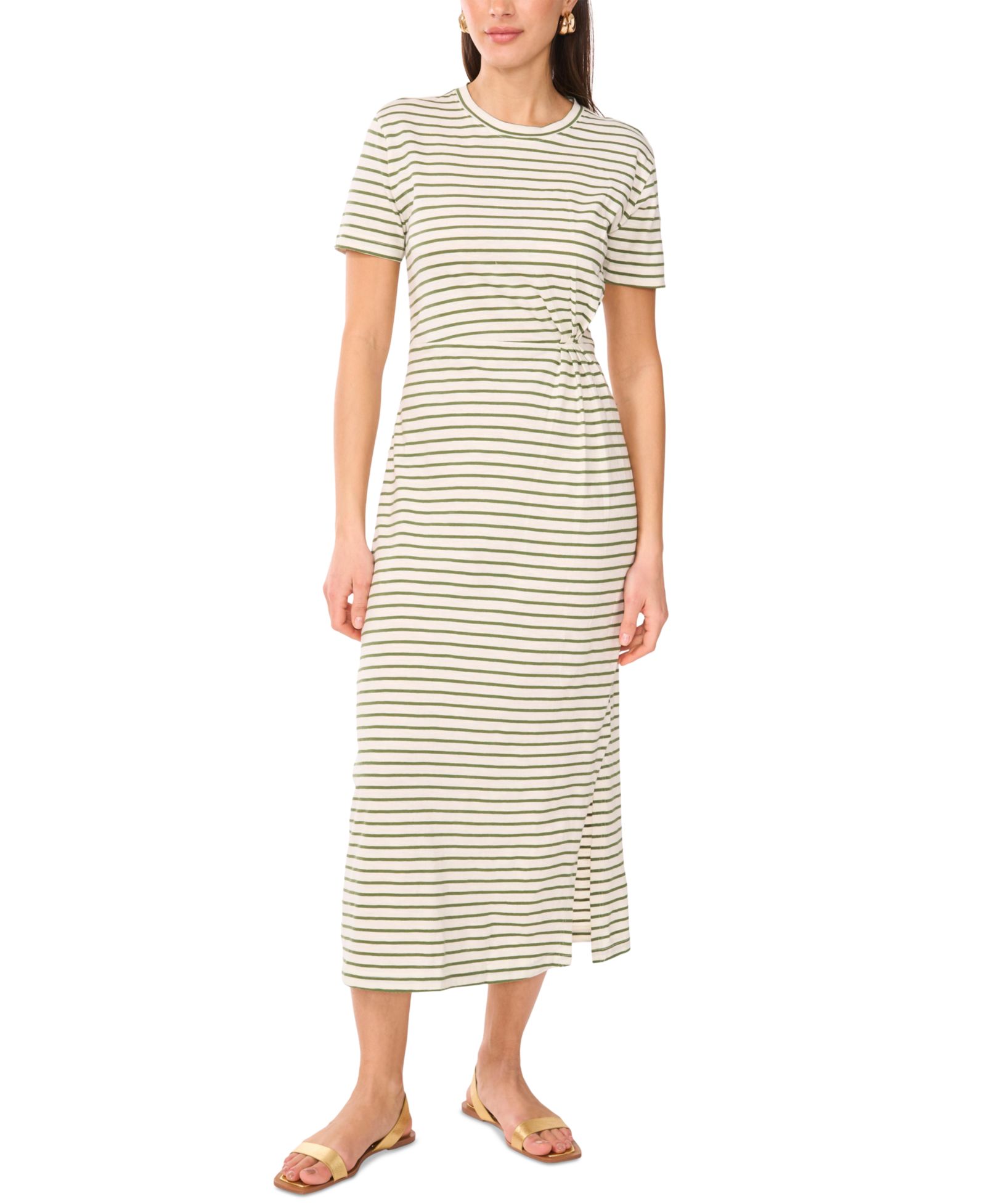Женское миди-платье Vince Camuto Cotton Striped Ruched