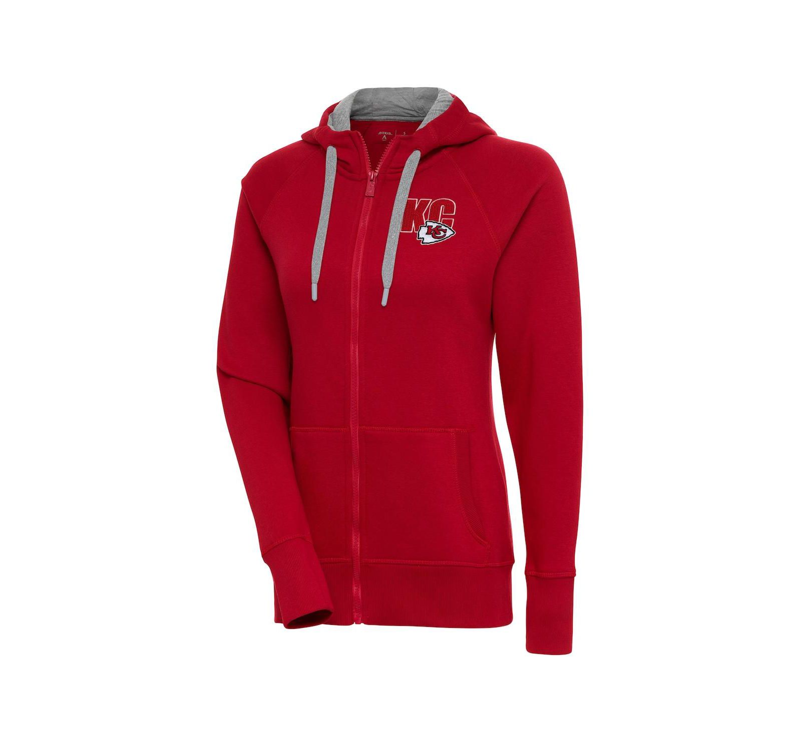 Женское красное худи Antigua Kansas City Chiefs Victory Full-Zip