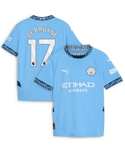 Puma Youth Kevin De Bruyne Light Blue Manchester City 2024/25 Home Replica Player Jersey
