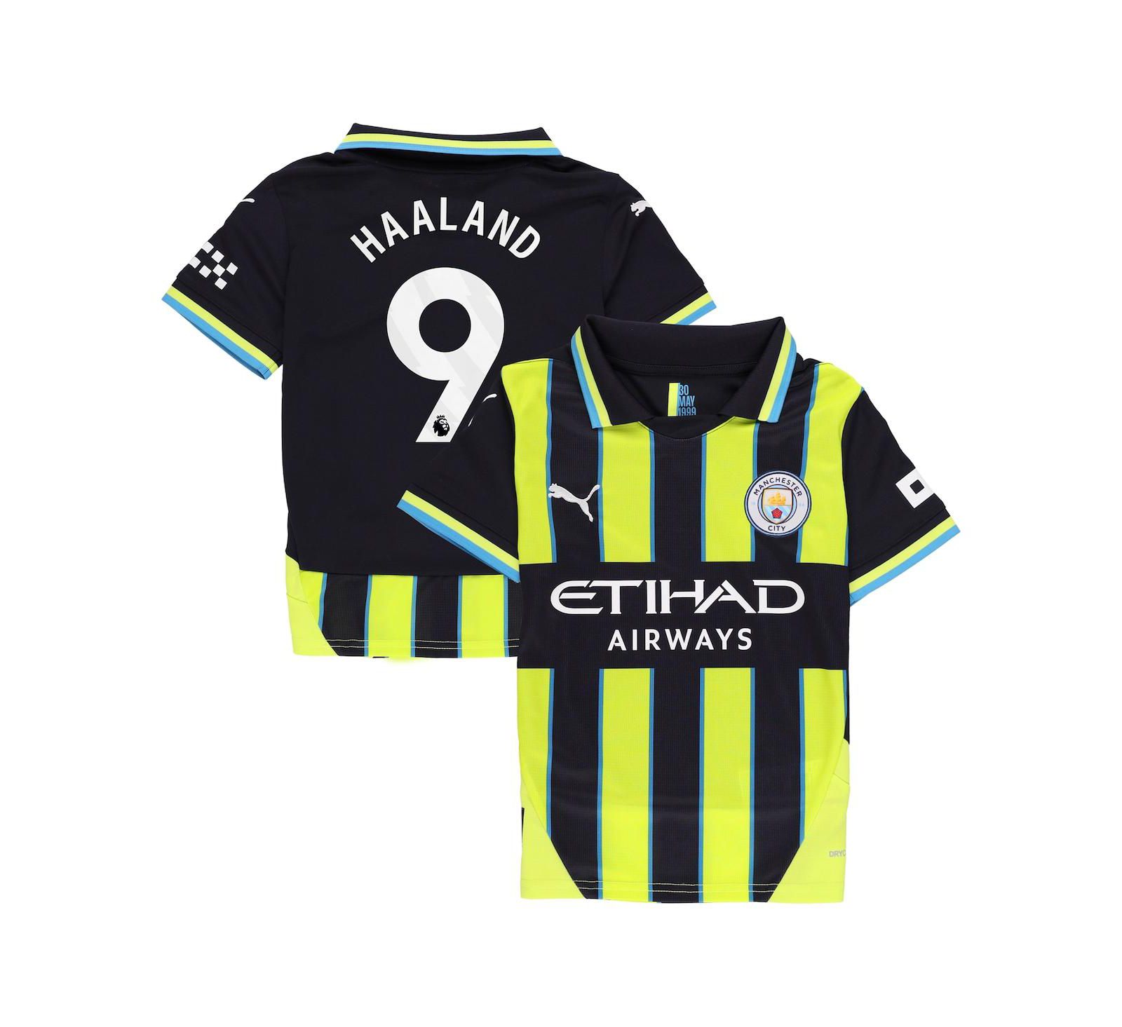 Детская игровая футболка Puma Erling Haaland Navy Manchester City 2024/25 Away Replica Player Jersey