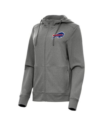 Женское худи Antigua Heather Charcoal Buffalo Bills Seeker Full-Zip
