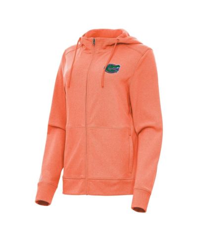 Antigua Women's Heather Orange Florida Gators Seeker Full-Zip Hoodie