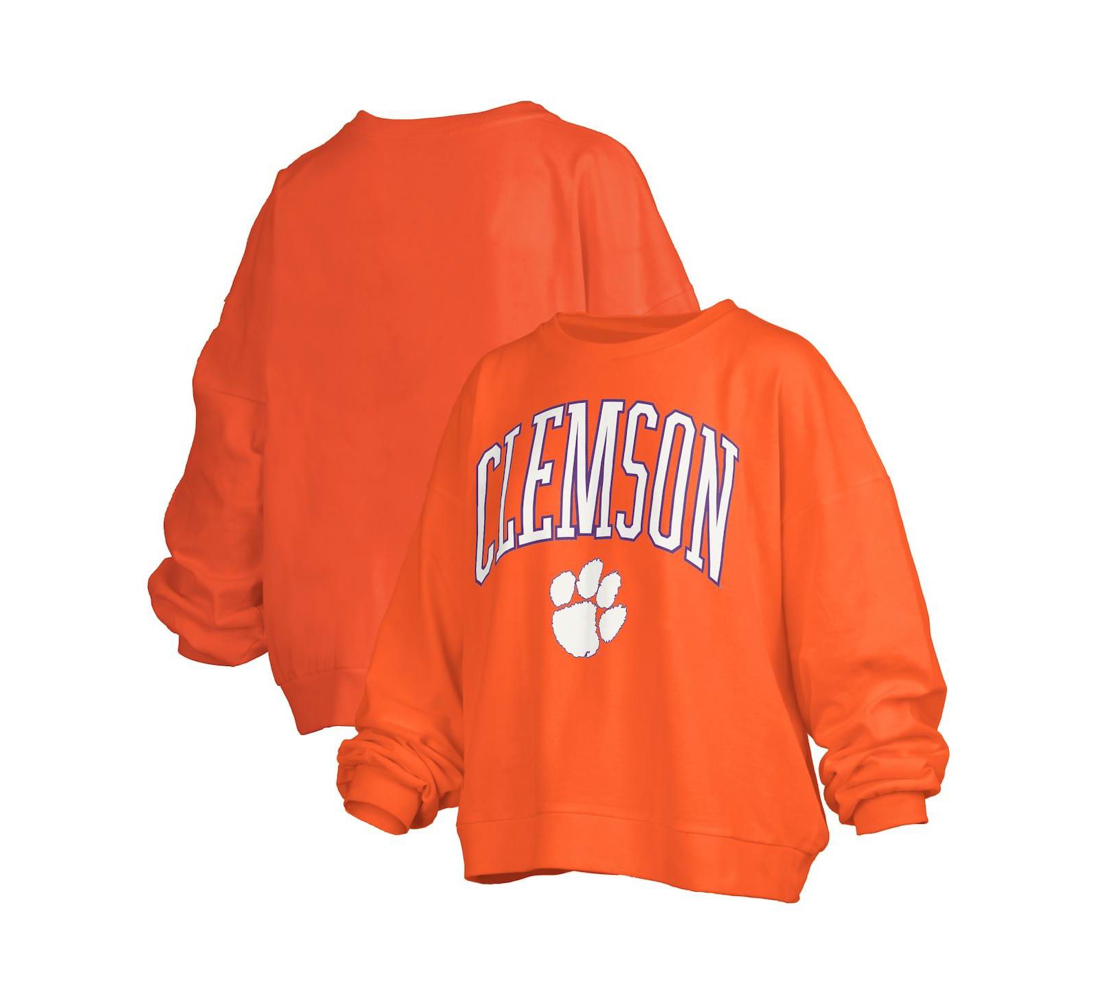 Pressbox женское оверсайз свитшот Clemson Tigers оранжевого цвета с логотипом