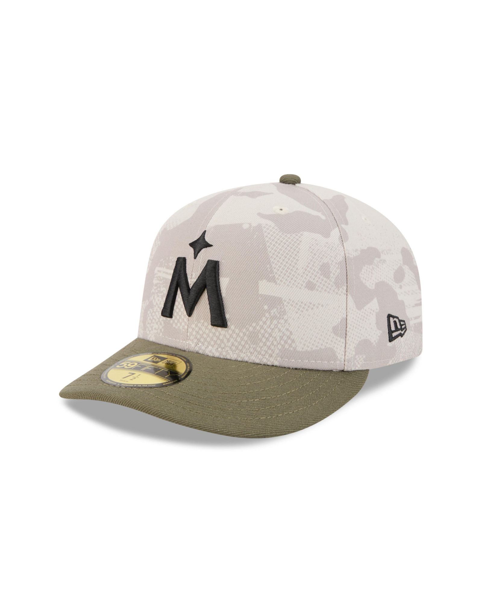 Мужская кепка New Era Minnesota Twins 2025 Armed Forces Day 59FIFTY, светло-бежевый/оливковый