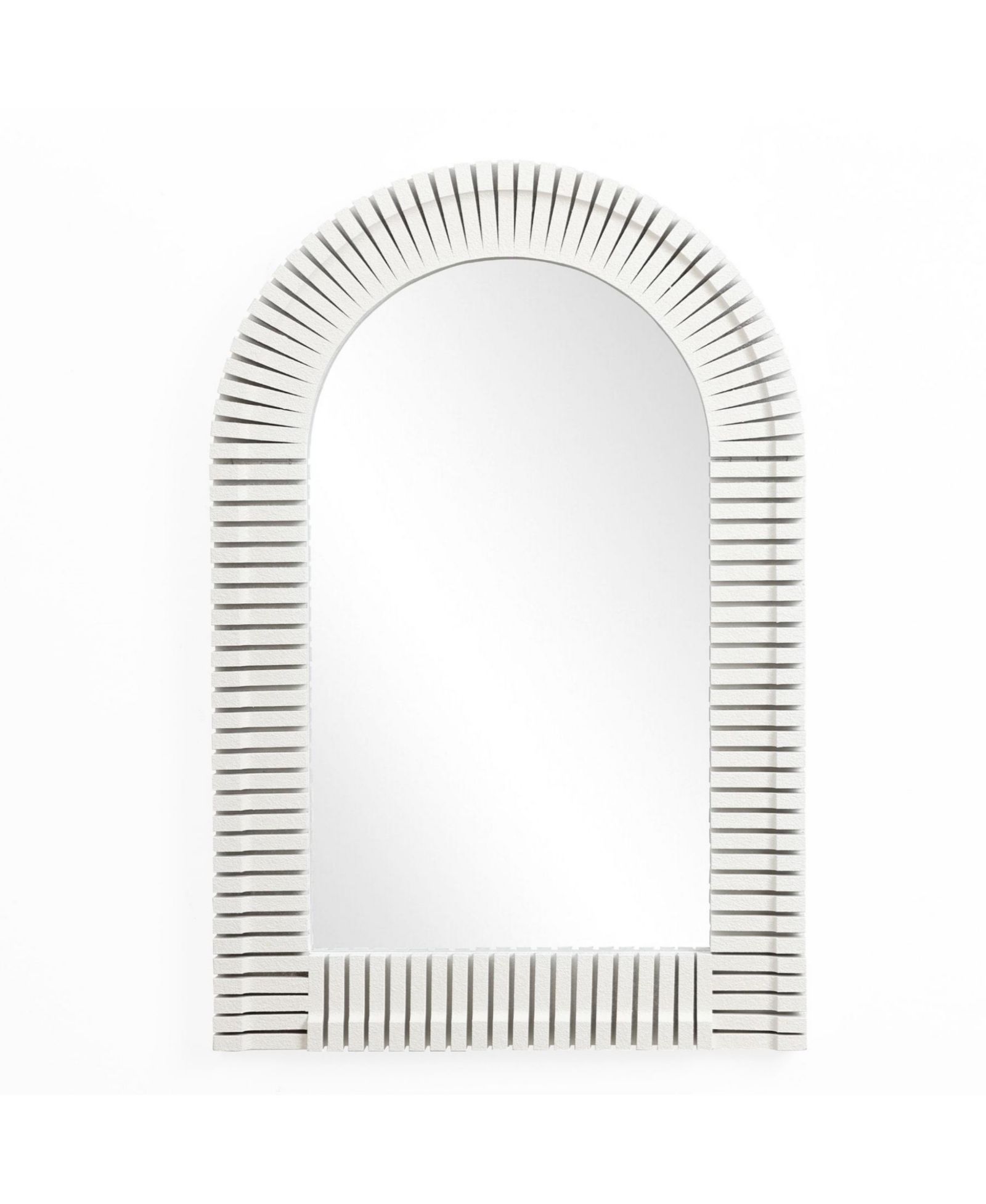 LuxenHome White Arch Rectangle 36-Inch Tall Wall Mirror, Accent and Vanity