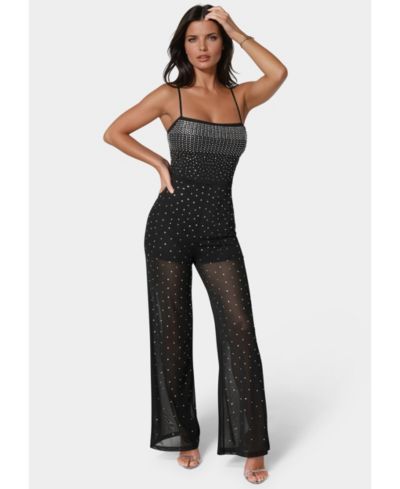 Женский комбинезон Bebe Ombre Embellished Jumpsuit